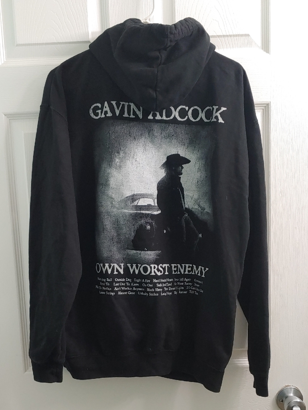 Gavin Adcock Hoodie Own Worst Enemy Tour Black Sweatshirt Unisex Size L